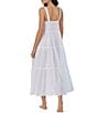 Color:White - Image 2 - Sleeveless Sweetheart Neck Woven Lace Trim Ballet Tiered Button Front Nightgown