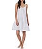 Color:White - Image 1 - Sleeveless V Neck Woven Cotton Short Nightgown