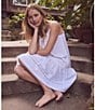 Color:White - Image 5 - Sleeveless V Neck Woven Cotton Short Nightgown