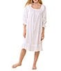 Eileen West Solid 3/4 Sleeve Square Neck Waltz Nightgown - Image 5