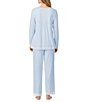 Eileen West Solid Long Sleeve V-Neck Knit Pant Pajama Set - Image 2