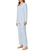 Eileen West Solid Long Sleeve V-Neck Knit Pant Pajama Set - Image 3