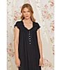 Color:Black - Image 5 - Solid Modal Jersey Sweetheart Neck Waltz Nightgown