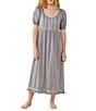 Eileen West Solid Short Puff Sleeve Scoop Neck Ballet Nightgown - Image 1