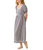 Eileen West Solid Short Puff Sleeve Scoop Neck Ballet Nightgown - Image 3