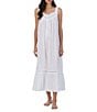 Color:White - Image 1 - Solid Sleeveless Sweetheart Neck Woven Cotton Ballet Nightgown