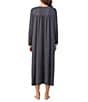 Eileen West Solid Sweater Knit Long Sleeve V-Neck Nightgown, Color:Charcoal - Image 2