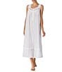 Color:White - Image 1 - Solid Swiss Dot Sleeveless Square Neck Ballet Nightgown