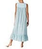 Color:Aqua - Image 2 - Solid Swiss Dot Sleeveless Square Neck Ballet Nightgown