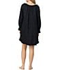 Eileen West Solid Woven Long Sleeve V-Neck Poet Nightshirt - Image 2
