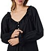 Eileen West Solid Woven Long Sleeve V-Neck Poet Nightshirt - Image 4