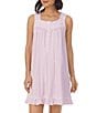 Color:Pink White - Image 1 - Stripe Jersey Knit Ruffle Square Neck Sleeveless Nightgown