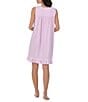 Eileen West Stripe Jersey Knit Ruffle Square Neck Sleeveless Nightgown, Color:Pink White - Image 2
