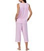 Eileen West Stripe Print Sleeveless Square Neck Knit Capri Pajama Set, Color:Stripe - Image 2