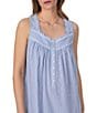 Eileen West Stripe Print Sleeveless Sweetheart Neck Woven Chemise, Color:Blue Stripe - Image 3