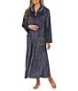 Eileen West Cozy Velour Long Sleeve Zip-Front Robe, Color:Charcoal - Image 4