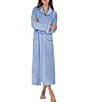 Color:Perwinkle - Image 1 - Velour Full Zip Long Cozy Caftan Robe