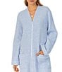 Color:Periwinkle - Image 3 - Waltz Diamond Quilted Long Sleeve Zip-Front Waltz Robe