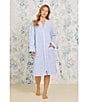 Color:Periwinkle - Image 4 - Waltz Diamond Quilted Long Sleeve Zip-Front Waltz Robe