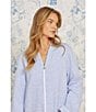 Color:Periwinkle - Image 5 - Waltz Diamond Quilted Long Sleeve Zip-Front Waltz Robe