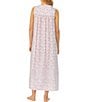Color:Rose Print - Image 2 - Woven Cotton Lawn Rose Floral Sleeveless Sweetheart Neck Ballet Nightgown