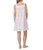 Eileen West Woven Floral Print Sleeveless Sweetheart Neck Partial Button Front Chemise, Color:White/Pink - Image 2