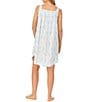Color:White Floral Stripe - Image 2 - Woven Floral Striped Sleeveless Sweetheart Neck Chemise