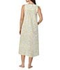 Eileen West Woven Lemon Print Sleeveless Sweetheart Neck Partial Button-Front Ballet Nightgown, Color:White Novelty - Image 2