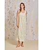 Eileen West Woven Lemon Print Sleeveless Sweetheart Neck Partial Button-Front Ballet Nightgown, Color:White Novelty - Image 5