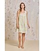 Eileen West Woven Lemon Print Sleeveless Sweetheart Neck Partial Button-Front Chemise, Color:White/Novelty - Image 4