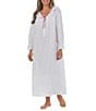 Eileen West Woven Ruffled Ribbon V-Neck Long Sleeve Ballet Nightgown, Color:White - Image 1