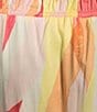 Color:Coral Amalfi Print - Image 4 - Abstract Print Smocked Waist Coordinating Maxi Skirt