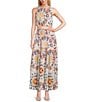 ELAN Coordinating Kaleidoscope Smock Waist Maxi Skirt, Color:Multi Kaleidoscope - Image 5