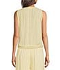 ELAN Coordinating Lace Inset V-Neck Sleeveless Button Front Top - Image 2