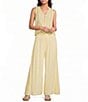 ELAN Coordinating Lace Inset V-Neck Sleeveless Button Front Top - Image 3
