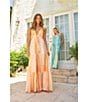 ELAN Coordinating Woven Flowy Stripe Square Neck Spaghetti Strap Top - Image 6