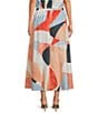 ELAN Coordinating Woven Prism Pull-On Midi Skirt - Image 2