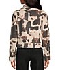 Elan Cow Print Collared Long Sleeve Jacket - Image 2