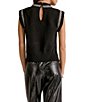 Elan Knit Crew Neck Cap Sleeve Sweater Top - Image 2