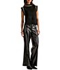 Elan Knit Crew Neck Cap Sleeve Sweater Top - Image 3