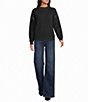 Elan Knit Crew Neck Long Sleeve Rhinestone Embellished Pullover Sweater - Image 3