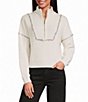 Elan Knit Long Sleeve Funnel Neck Zip Front - Image 1