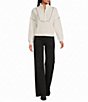 Elan Knit Long Sleeve Funnel Neck Zip Front - Image 3