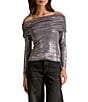 Elan Knit Off-The-Shoulder Long Sleeve Pullover Top - Image 1