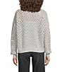 ELAN Open Knit Long Sleeve Quarter Zip Pullover, Color:Heather Grey - Image 2
