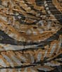 Color:Brown Paisley - Image 4 - Paisley Foil Print V-Neck Long Sleeve Button Front Chiffon Blouse