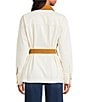 Elan Point Collar Long Sleeve Contrasting Button Front Self-Tie Jacket - Image 2