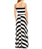 Color:Black Stripe - Image 2 - Striped Convertible Strapless Maxi Dress
