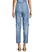 ELAN Tencel Chambray Coordinating Drawstring Waist Cargo Pants, Color:Denim Blue - Image 2