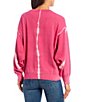 Color:Pink Tie Dye - Image 2 - Tie Dye Long Dolman Sleeve Pullover